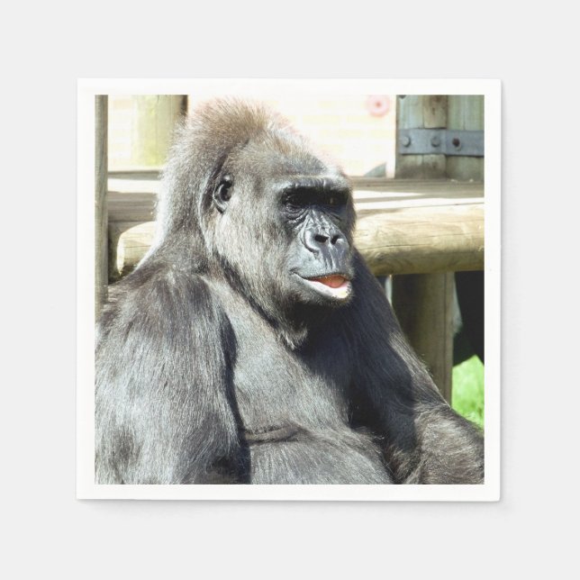 SERVIETTE EN PAPIER CUTE GORILLA (Devant)