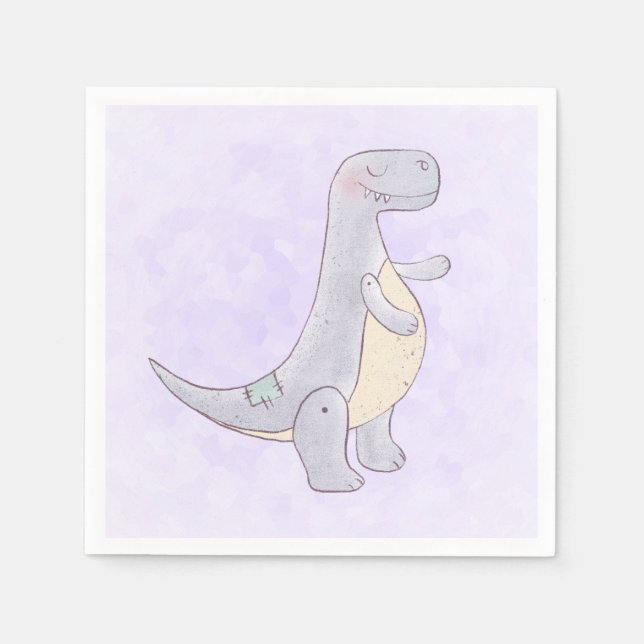 Serviette En Papier Cute Gray Tyrannosaure Rex Dinosaur Toy (Devant)