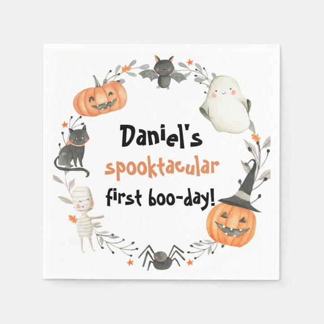Serviette En Papier Cute Halloween Spooktacular Anniversaire Décor Nap (Devant)