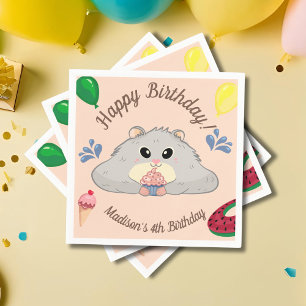 Serviette En Papier Cute Hamster Anniversaire Pool Party