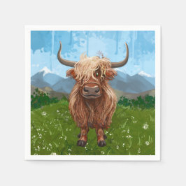 Serviette En Papier Cute Highland Cow Party