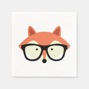 Serviette En Papier Cute Hipster Red Fox