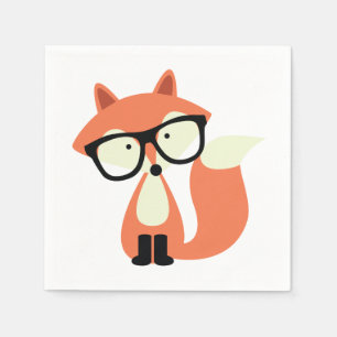 Serviette En Papier Cute Hipster Red Fox