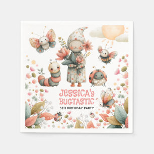 Serviette En Papier Cute Insects Pastel BUGTASTIC Anniversaire de enfa
