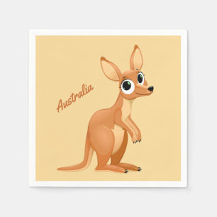 Serviette En Papier Cute Kangaroo papier texte personnalisé serviettes