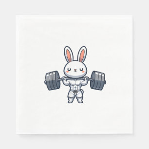 Serviette En Papier Cute Kawaii Lapin Musculaire Poids Levant Drôle