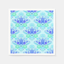 Serviette En Papier Cute Kids Tropical Blue Ocean Turtle