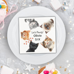 Serviette En Papier Cute Kitten Anniversaire Papier de fête
