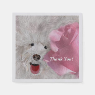 Serviette En Papier Cute Labradoodle & Amusant Rose