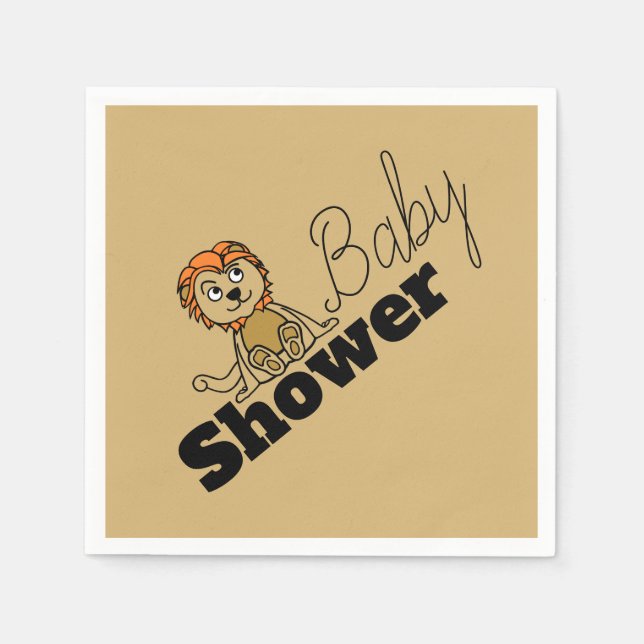 Serviette En Papier Cute Lion Cub, Baby shower (Devant)