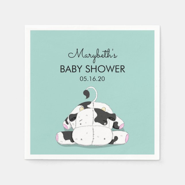 Serviette En Papier Cute Little Cow Baby shower Papier (Devant)