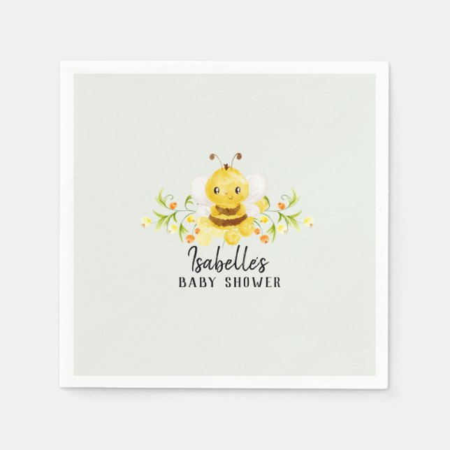 Serviette En Papier Cute Little Honeybee Baby shower personnalisé (Devant)