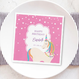 Serviette En Papier Cute Magique Unicorn Hot rose Fille fête d'anniver