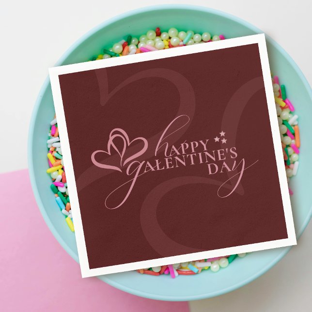 Serviette En Papier Cute Minimal Modern Chic Cream Script Galentine's  (Créateur téléchargé)