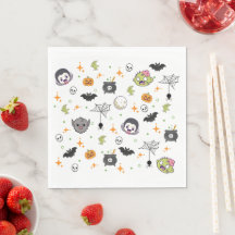 Cute Monster Thème Papier Napkins