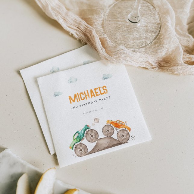 Serviette En Papier Cute Monster Trucks Anniversaire (Créateur téléchargé)