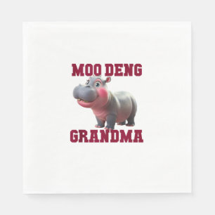 Serviette En Papier Cute MOO DENG GRANDMA Baby Hippo Granny Enseignant