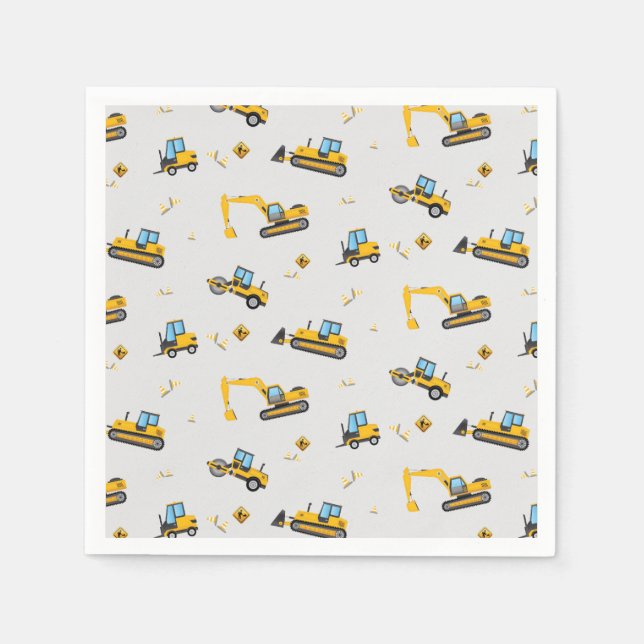 Serviette En Papier Cute Motif de construction Anniversaire de enfant  (Devant)