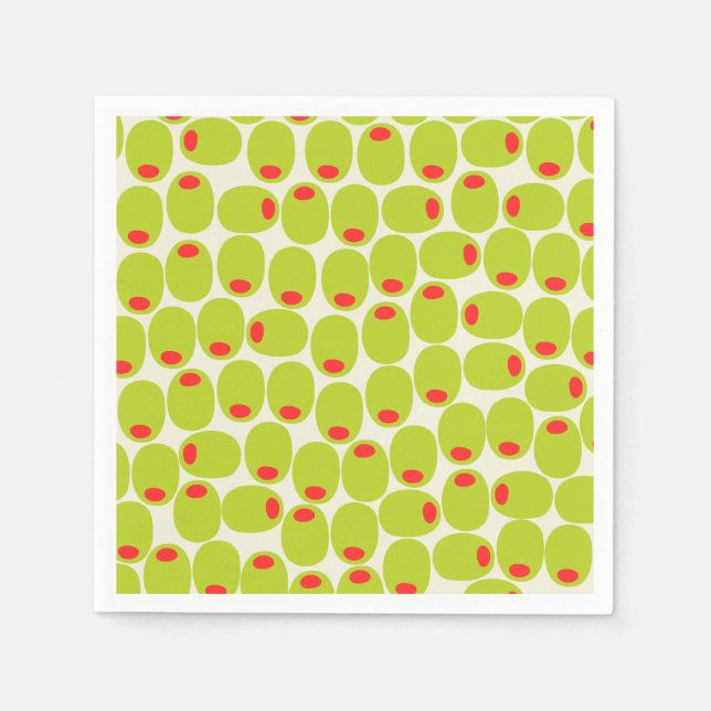 Serviette En Papier Cute Olives Papier serviettes (Devant)