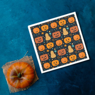 Serviette En Papier Cute Orange Jack-o'-lantern Citrouille Halloween