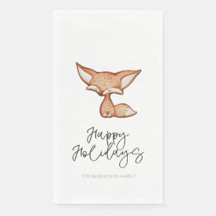 Serviette En Papier Cute pain d'épice Fox Holiday Napkin