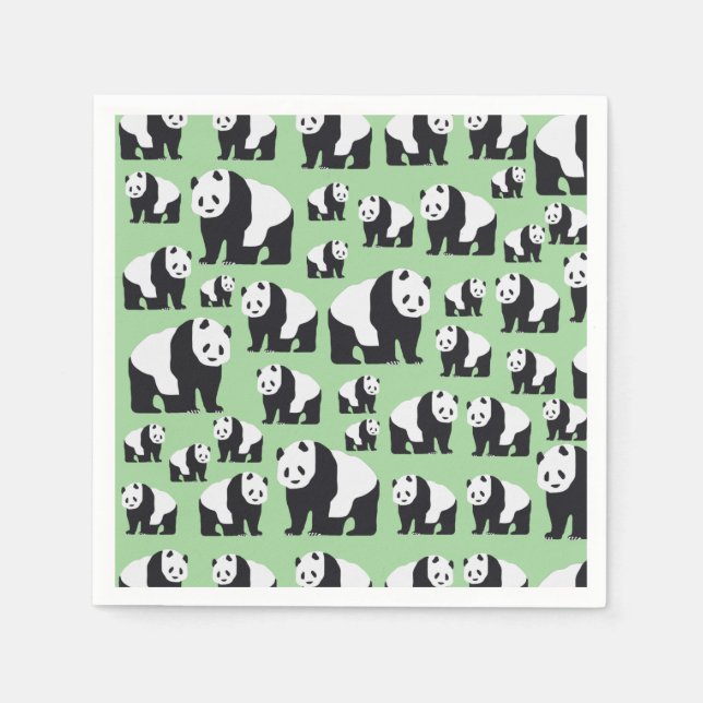 Serviette En Papier Cute Panda Motif ours (Devant)