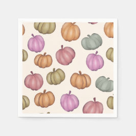 Serviette En Papier Cute Pastel Citrouille Pastel Motif