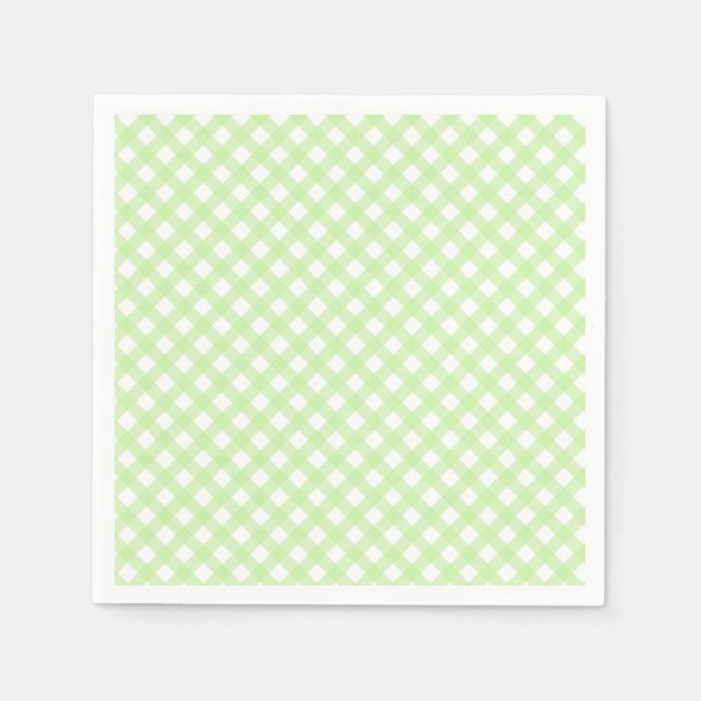 Serviette En Papier Cute Pastel Green En vichy Motif serviettes (Devant)