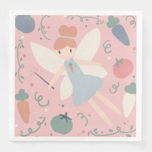 Serviette En Papier Cute Pastel Légumes et Fruit Harvest Fairy