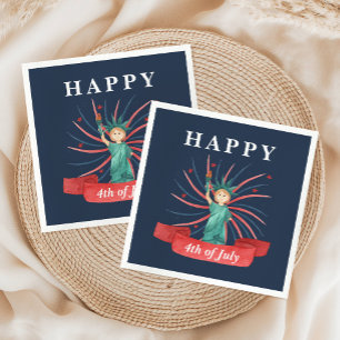 Serviette En Papier Cute Patriotique Rouge Blanc Et Bleu 4 juillet