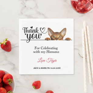 Serviette En Papier Cute Peeeeking Papier Chat serviettes