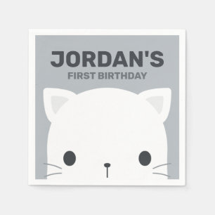 Serviette En Papier Cute Petit Chat Anniversaire Napkins