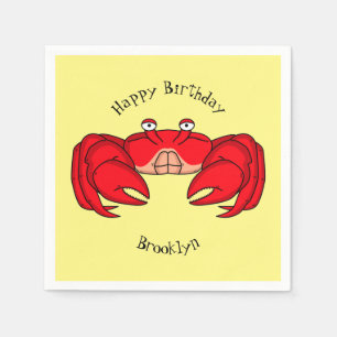 Serviette En Papier Cute red crab cartoon