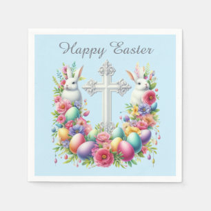 Serviette En Papier Cute Religieux Croix de Pâques Dîner férié