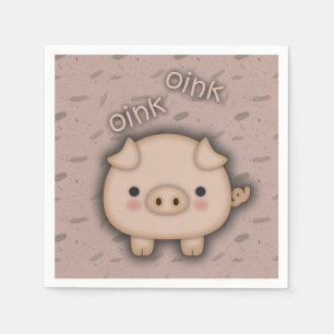 Serviette En Papier Cute rose Cochon Rose Arrière - plan rose