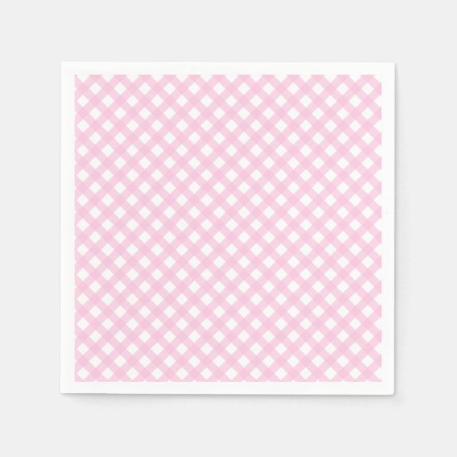 Serviette En Papier Cute rose En vichy Motif (Devant)