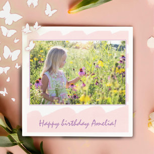 Serviette En Papier Cute Rose Girl Photo Anniversaire de fête Napkins