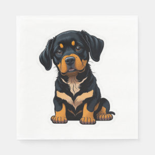 Serviette En Papier Cute Rottweiler - Cadeaux pour les propriétaires d
