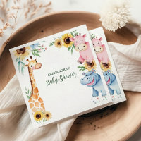Cute Safari Animal Green Baby Showe Baby shower