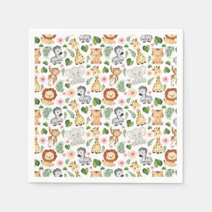 Serviette En Papier Cute Safari Animals