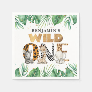 Serviette En Papier Cute Safari Wild One 1er anniversaire