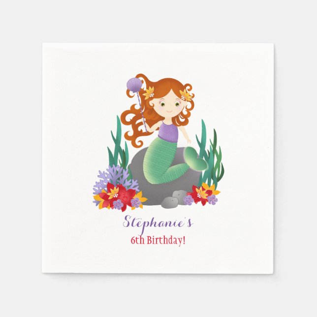 Serviette En Papier Cute sirène (Devant)