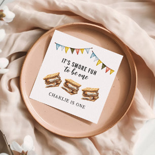 Serviette En Papier Cute Smores Camping Rustique 1er anniversaire