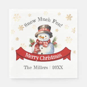 Serviette En Papier Cute Snowman Fête de Noël Napkins