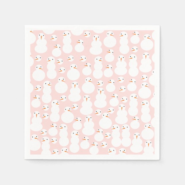 Serviette En Papier Cute Snowmen Papier serviettes (Devant)
