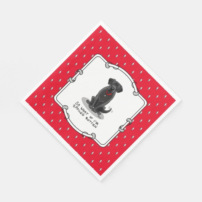 Serviette En Papier Cute Spoten Rotten Black Labrador Retriever Chien (Coin)