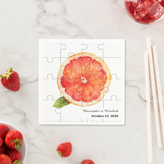 Serviette En Papier Cute Squeeze the Day Citrus Grapefruit Wedding (En situation)