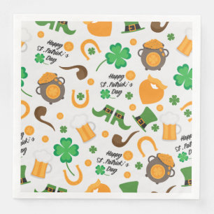 Serviette En Papier Cute St. Paddy's Day Motif à thème irlandais