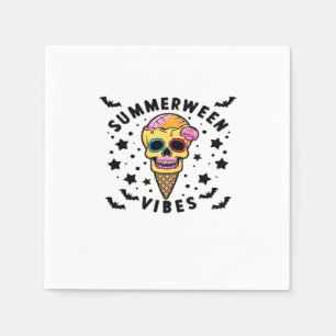 Serviette En Papier Cute Summerween Vibes Skeleton IceCream Summer Vac