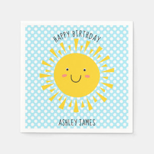 Serviette En Papier Cute Sunshine Bonne fête d'anniversaire